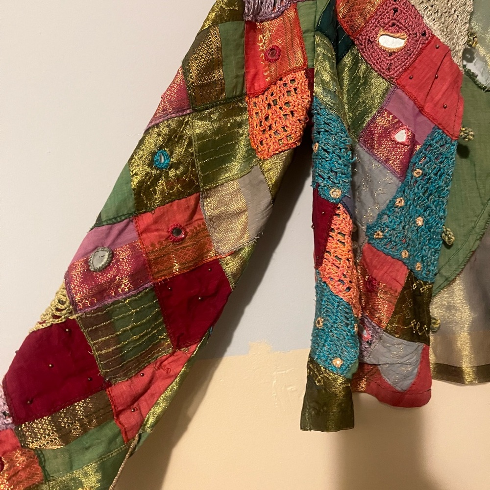 Boho Patchwork Embroidered Jacket - Multicolor - image 7